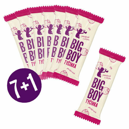 BIG BOY® Proteinová tyčinka Jahodová s ořechy 7+1 zdarma 480g porovnat ceny