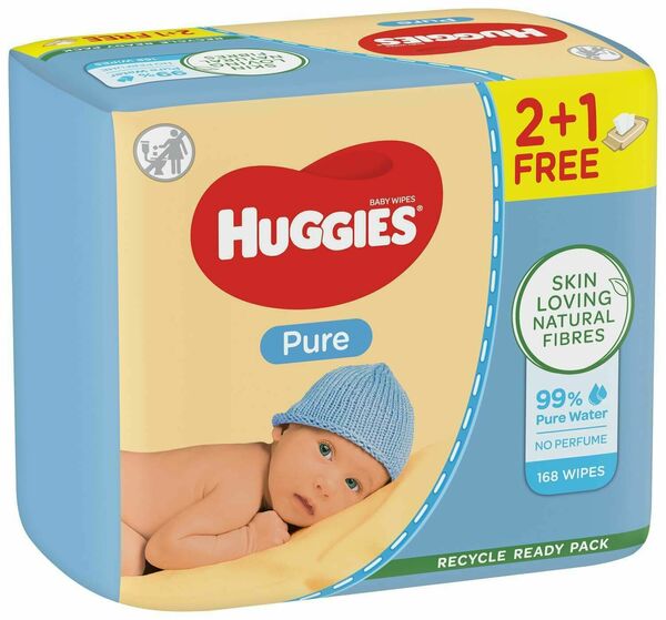 HUGGIES® Pure Triplo Vlhčené ubrousky 3x56ks porovnat ceny