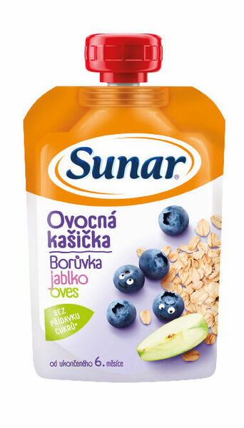 Sunar Ovocná kašička borůvka jablko ovesné vločky od uk. 6. měsíce 120 g porovnat ceny