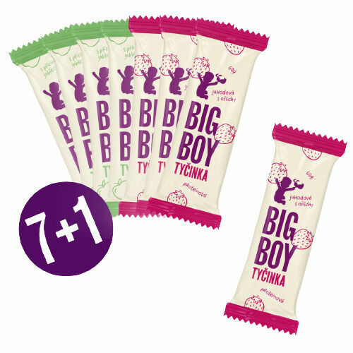 BIG BOY® Proteinová tyčinka jahoda a štrúdl 7+1 zdarma 440g porovnat ceny