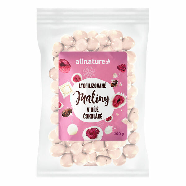 Allnature Mrazem sušené maliny v bílé čokoládě 100 g porovnat ceny