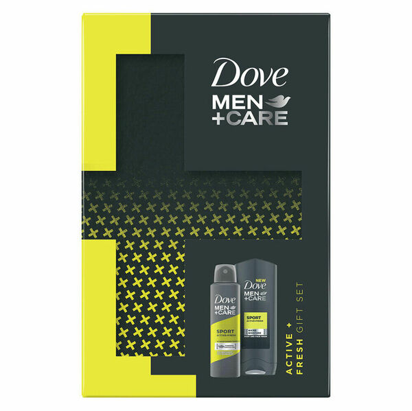 DOVE Men+Care Active Fresh Sprchový gel 250 ml + Antiperspirant 150 ml Vánoční balíček pro muže porovnat ceny