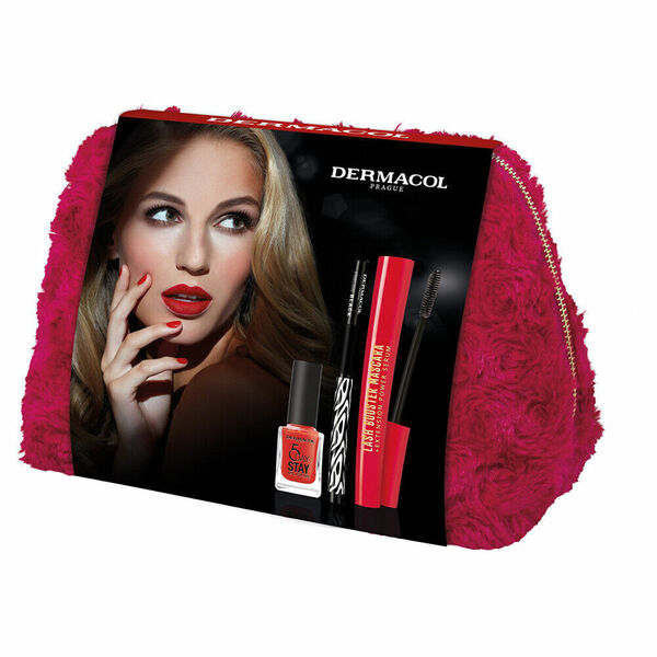 DERMACOL Dárková sada Lash Booster Řasenka 9,5 ml + linka na oči 1 ml + lak na nehty č. 52 Too hot 11 ml porovnání ceny
