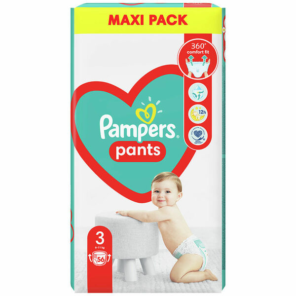 PAMPERS Pants vel.3 Plenkové kalhotky 6-11kg 56 ks porovnat ceny