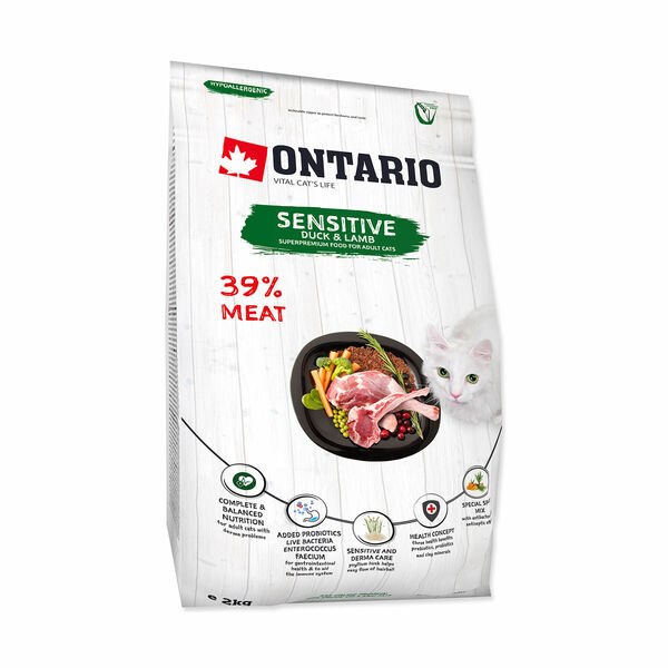 Ontario Cat Sensitive/Derma granule 2 kg porovnat ceny