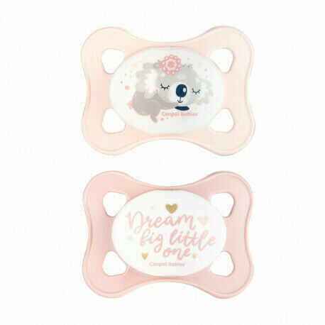 Canpol babies Set symetrických silikonových MINI dudlíků 0-2m SLEEPY KOALA růžový 2ks porovnat ceny