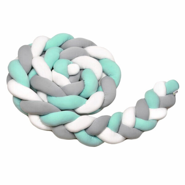 T-Tomi Pletený mantinel 220 cm White+Grey+Mint 1ks porovnat ceny