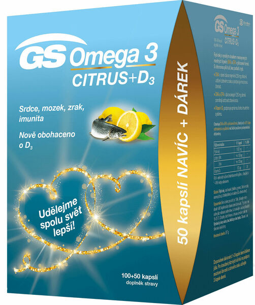 GS Omega 3 Citrus s vit.D 150 kasplí, edice 2020 porovnat ceny