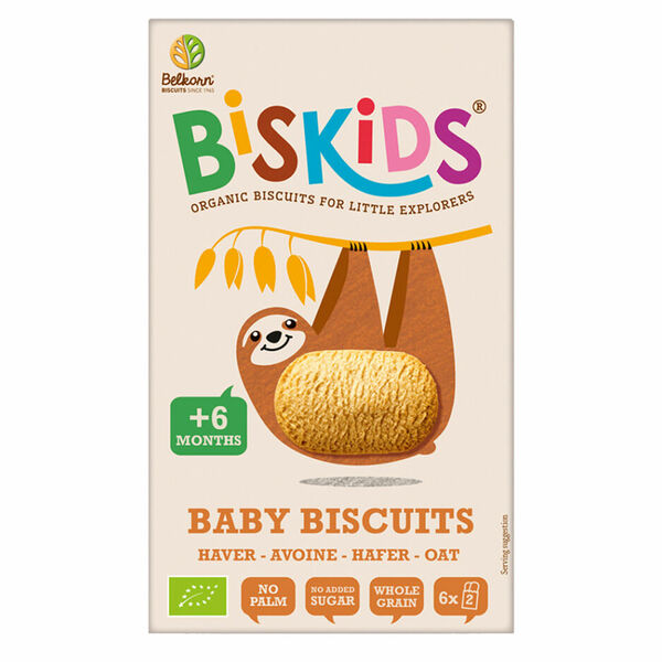 BELKORN BISkids BIO dětské celozrnné ovesné sušenky bez přidaného cukru 6M+ 120 g porovnat ceny