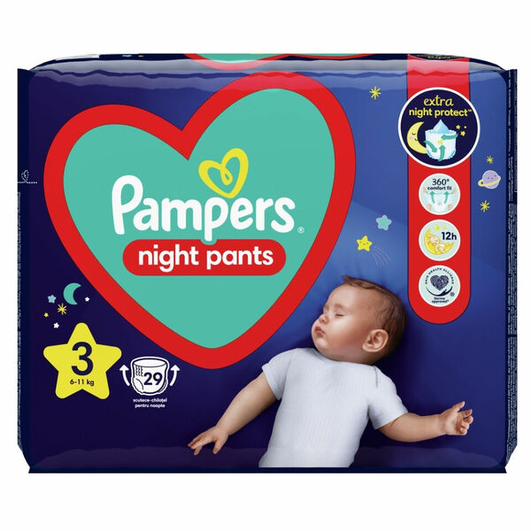 PAMPERS Pants Night 3 Kalhotkové plenky 6 - 11kg 29 ks porovnat ceny