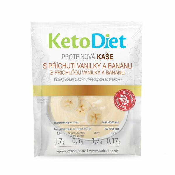 KETODIET Proteinová kaše s příchutí vanilky a banánu 7 porcí porovnat ceny