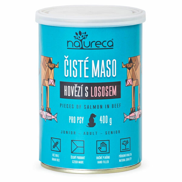 NATURECA Konzerva hovězí s lososem pro psy 400 g porovnat ceny