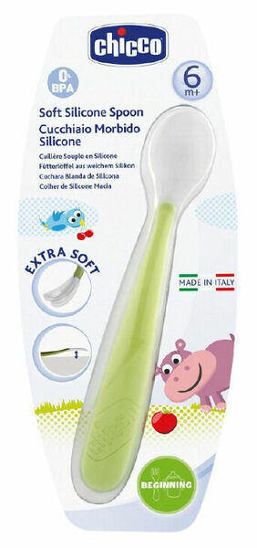 Chicco  Lžička silikon Soft 6m+ - zelená porovnat ceny
