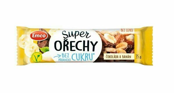 Emco Super ořechy tyčinka Čokoláda a banán 35 g porovnat ceny
