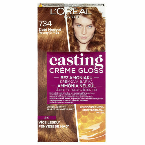 L'Oréal Paris Casting Crème Gloss Krémová semi-permanentní barva 734 Zlatá medová porovnat ceny