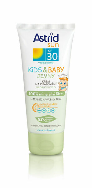 Astrid SUN Jemný dětský krém na opalování OF 30 100% minerální filtr 100 ml porovnat ceny