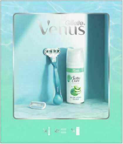 Gillette Venus Smooth Dárková Sada: Holicí Strojek + hlavice + Satin Care gel na holení porovnat ceny