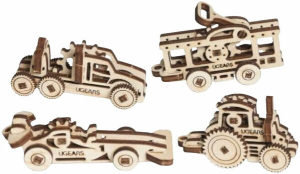 Ugears  3D dřevěné mechanické puzzle 4 mechanické přívěšky Vozidla porovnat ceny