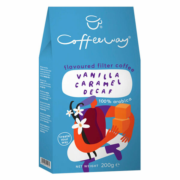 COFFEEWAY Vanilla caramel gecaffeinated mletá káva 200 g porovnat ceny