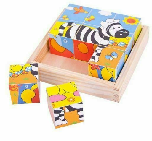 Bigjigs Toys Obrázkové kostky kubusy Safari 9 kostek porovnat ceny