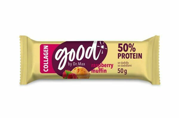 Dr. Max Protein Bar 50% Raspberry Muffin Collagen proteinová tyčinka 50 g porovnat ceny