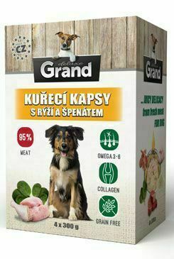 Grand Kaps. Deluxe Pes Kuřecí S Rýží A špenát. 4x300g porovnat ceny