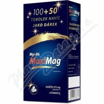 MaxiMag Hořčík 375mg+B6 tob.100+50 DÁRKOVÉ BALENÍ porovnat ceny