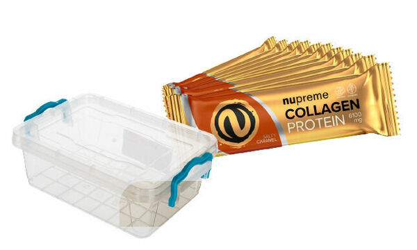 Nupreme Proteinové tyčinky s kolagenem v plastové dóze slaný karamel 12x50g porovnat ceny