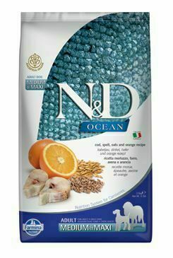 N&d Ocean Dog Lg Adult M/l Codfish & Orange 2,5kg porovnat ceny