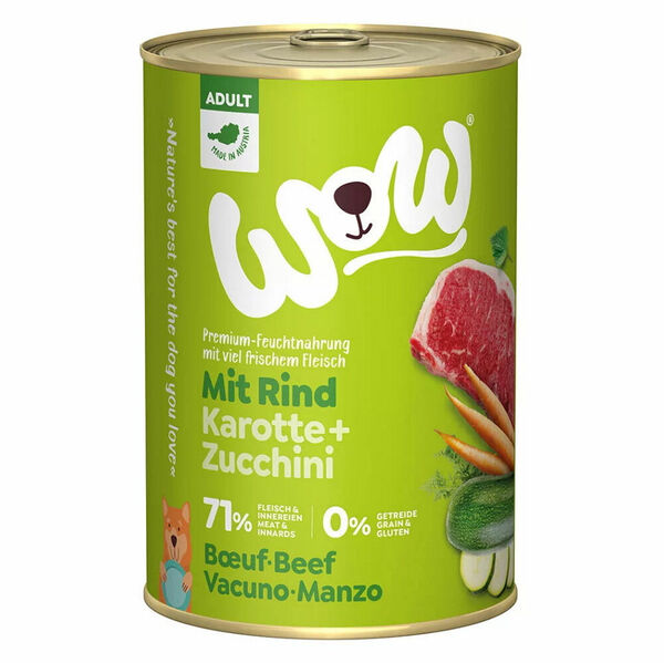WOW Hovězí s karotkou adult konzerva pro psy 400 g porovnat ceny