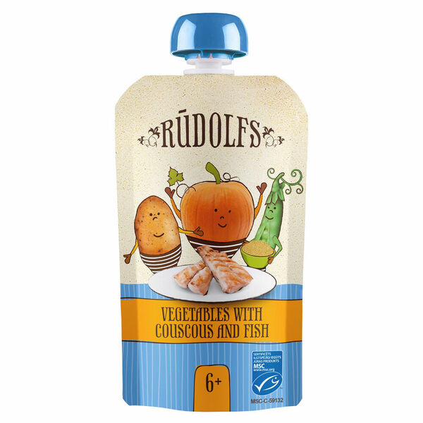 RUDOLFS Bio kapsička zelenina, kuskus, ryba 6m+110 g porovnat ceny