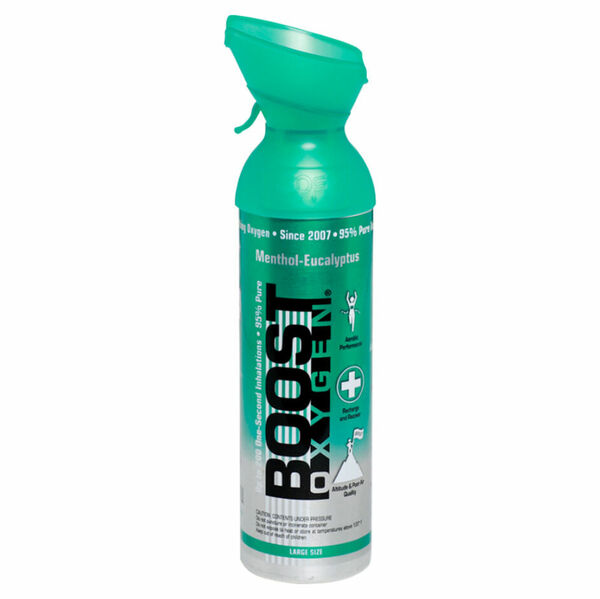 BOOST OXYGEN Menthol eucalyptus inhalační kyslík v plechovce 9 l porovnat ceny