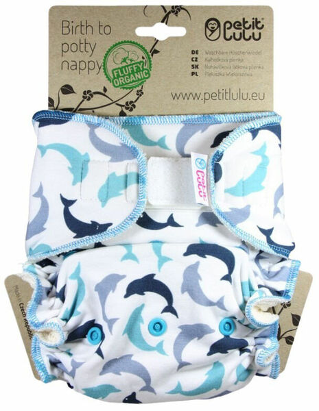 Petit Lulu Maxi noční plena Fluffy Organic suchý zip - Delfínci porovnat ceny