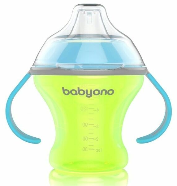 BabyOno  Hrneček netekoucí s měkkým náustkem NATURAL NURSING 180 ml zelená porovnat ceny