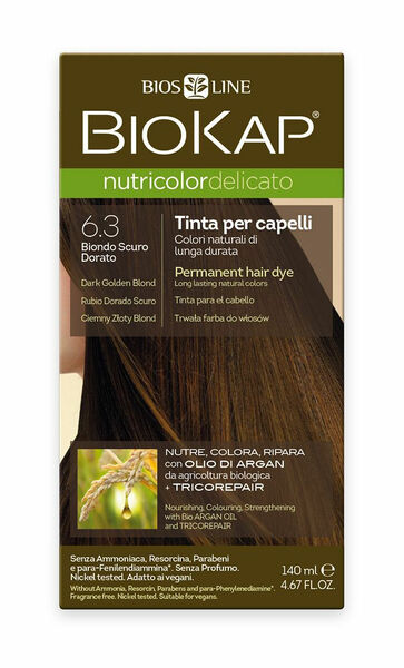 BIOKAP Nutricolor Delicato 6.3 Blond zlatá tmavá barva na vlasy 140 ml porovnat ceny