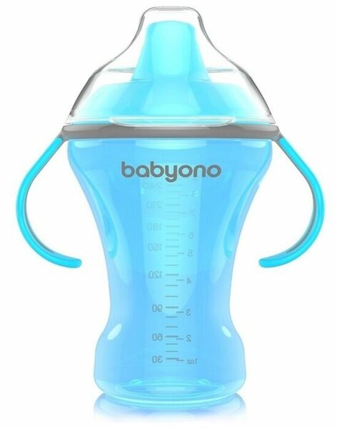 BabyOno Hrneček netekoucí s měkkým náustkem modrá 260ml porovnat ceny