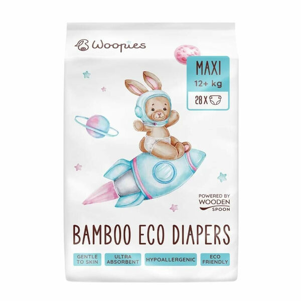 Woopies dětské EKO pleny maxi 12 + kg Wooden Spoon 28 ks porovnat ceny