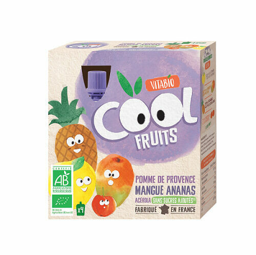 Vitabio Ovocné BIO kapsičky Cool Fruits jablko, mango, ananas a acerola 4 x 90 g porovnat ceny