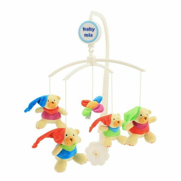 Baby Mix Kolotoč nad postýlku Medvídci s čepičkami porovnat ceny