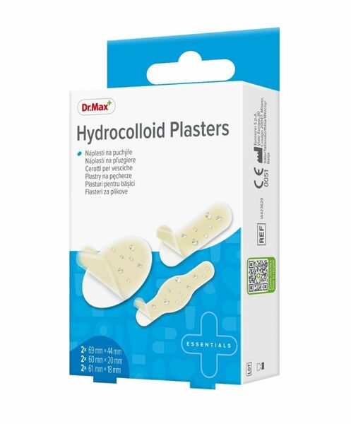 Dr. Max Hydrocolloid Plasters 3 velikosti náplasti na puchýře 6 ks porovnat ceny