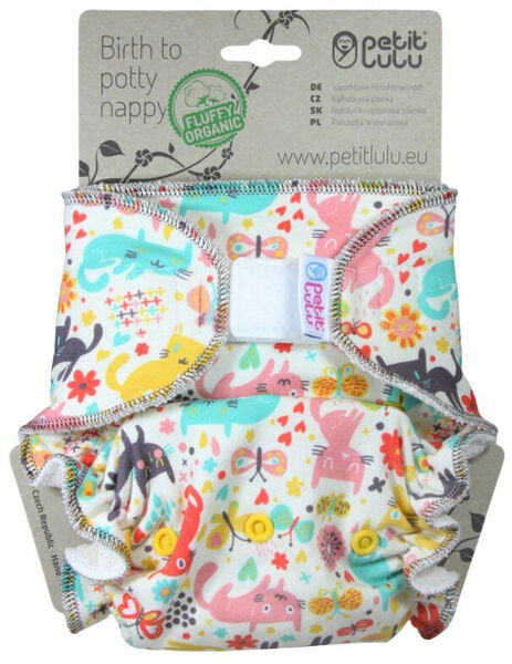Petit Lulu Maxi noční plena Fluffy Organic suchý zip - Kočičí louka porovnat ceny