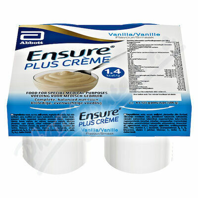 ENSURE PLUS CREME VANILKOVÁ PŘÍCHUŤ perorální SOL 4X125G porovnat ceny