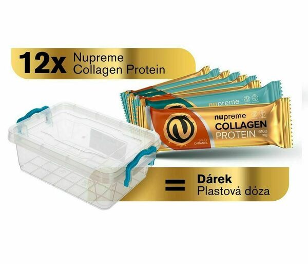 Nupreme Proteinové tyčinky MIX 12 ks + dóza porovnat ceny