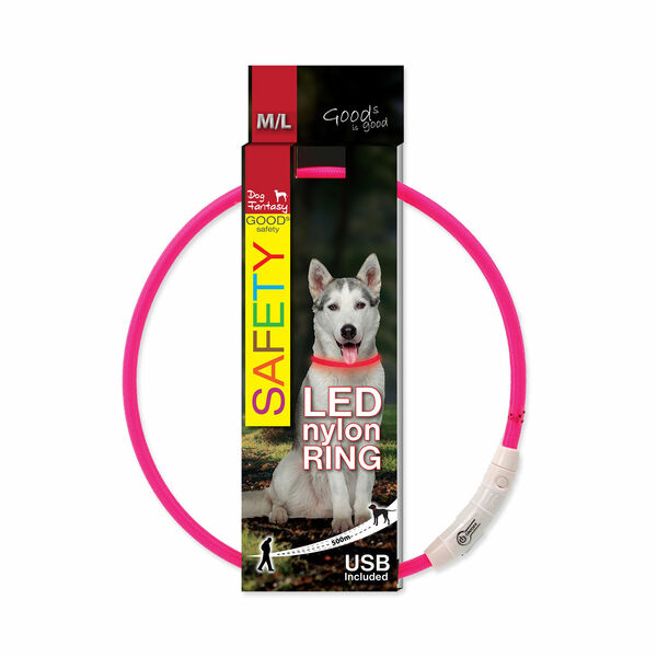 Dog Fantasy Obojek nylon růžový 65 cm porovnat ceny