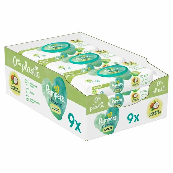Pampers Coconut Pure Dětské Čisticí Ubrousky 9x42 9 x 42 ks porovnat ceny