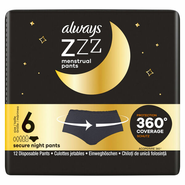 ALWAYS ZZZs noční jednorázové menstruační spodní prádlo X12 porovnat ceny