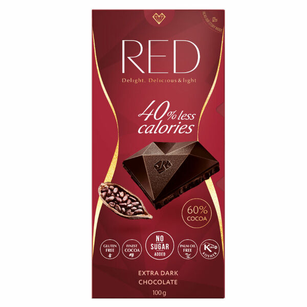 RED Extra hořká čokoláda 60% kakaa bez přidaného cukru 100 g porovnat ceny