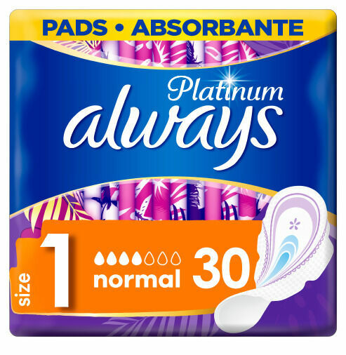 Always Platinum Normal (Velikost 1) Hygienické Vložky S Křidélky 30ks porovnat ceny