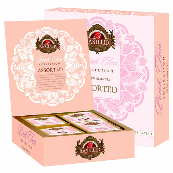BASILUR Gift Pink Tea Assorted přebal variace zelených čajů 40 gastro sáčků porovnat ceny