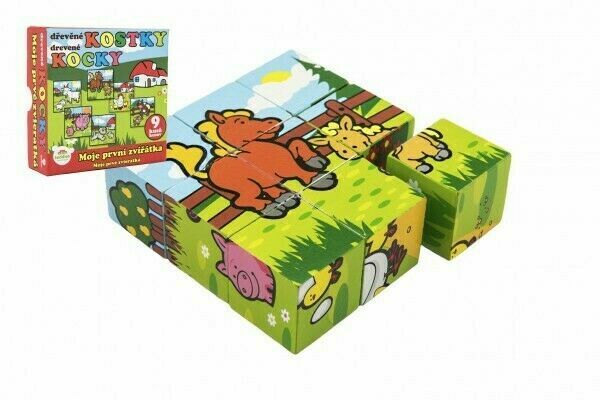 Teddies Kostky kubus Moje první zvířátka dřevo 9ks 12m+ porovnat ceny